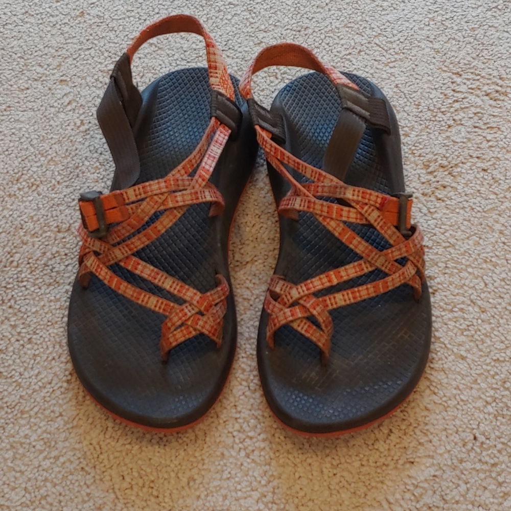 Checks Orange & White Sandals Size 11
